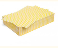 Duplex Yellow Gingham Wrapping Sheets 10" x 15" (100 pack)